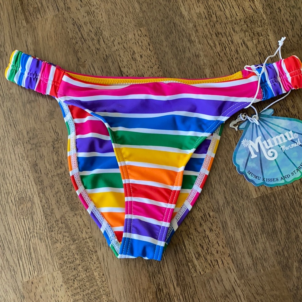 NWT Show me your mumu bikini bottom rainbow